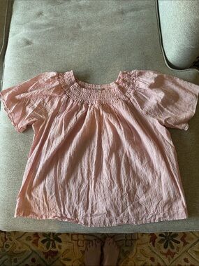 a new day Pink Smocked Neck Short Sleeve Blouse XL